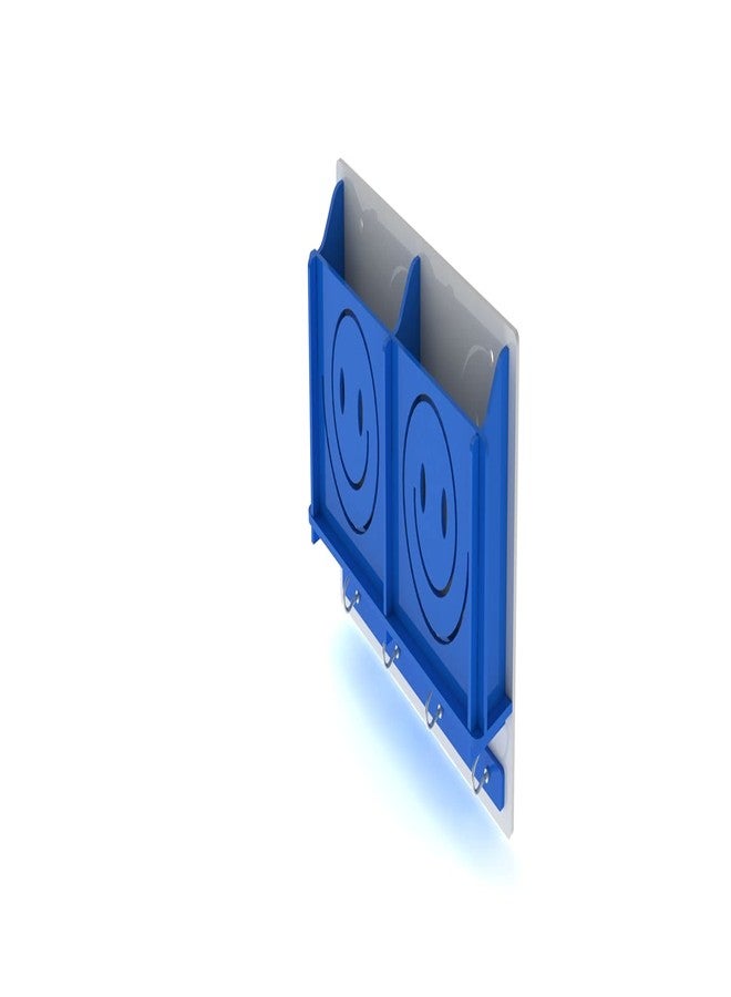 STIMULUS Acrylic Smiley Multipurpose Mobile Holder with Wall Key Stand 4 Hook Blue Colour - Image 2